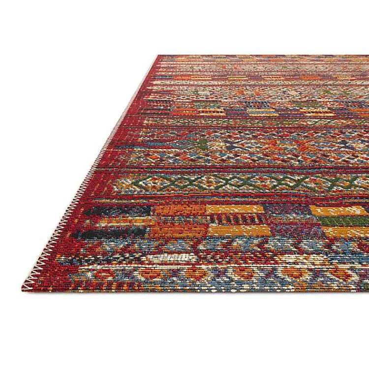 Outdoor Rugs-Kirklands Home Red Multicolor Southwestern Outdoor Area Rug, 7x11