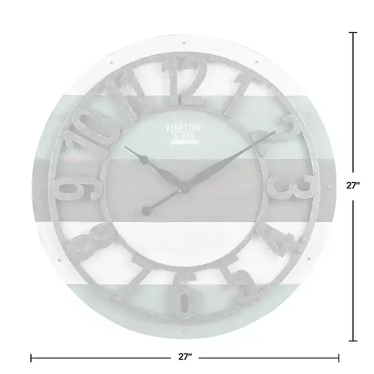 Clocks-Kirklands Home Teal Wood Plank Wall Clock Blue