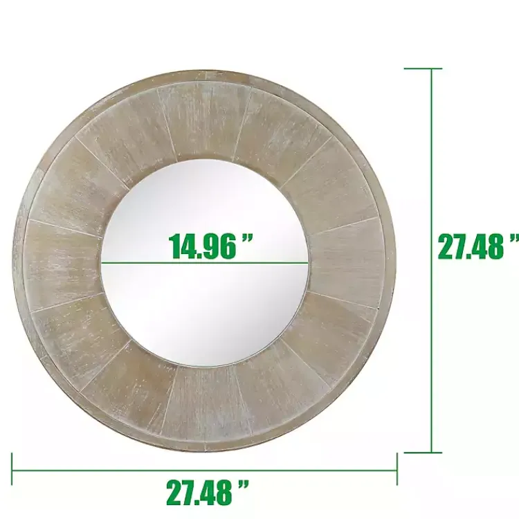 Decorative Mirrors-Kirklands Home Distressed Wood Planked Frame Wall Mirror Brown