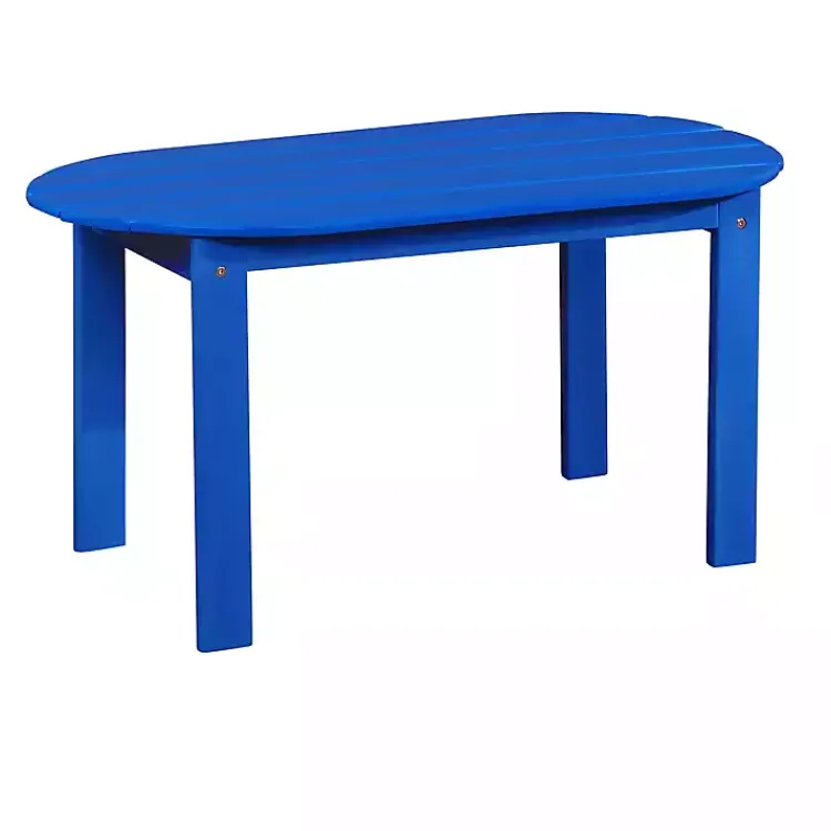 Outdoor Tables-Kirklands Home Acacia Wood Outdoor Adirondack Table Blue