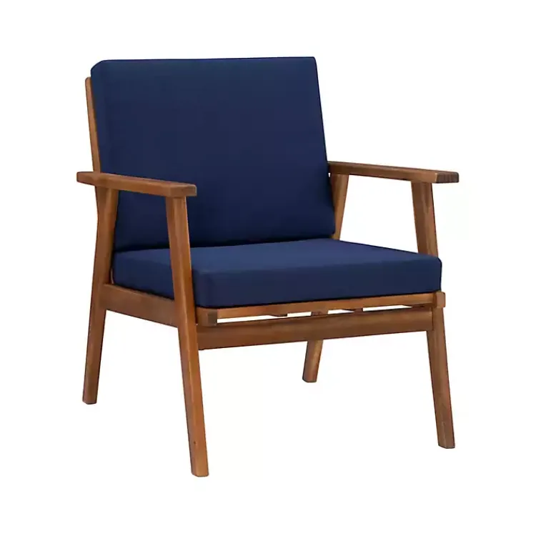 Outdoor Sets-Kirklands Home 4-pc. Acacia Wood Outdoor Living Set Blue