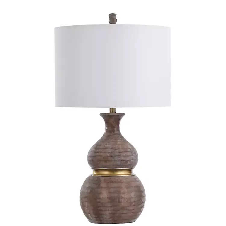 Table Lamps-Kirklands Home Brown and Gold Gourd Table Lamp White