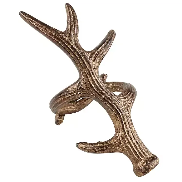 Table Linens-Kirklands Home Bronze Reindeer Antler Napkin Rings, Set of 4 Brown