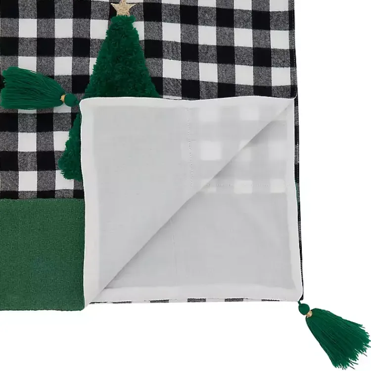 Table Linens-Kirklands Home Black Buffalo Check Christmas Tree Table Runner