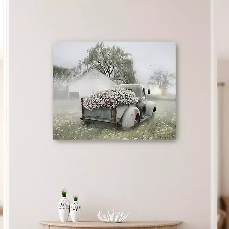 Canvas Art-Kirklands Home Sage Flower Truck Canvas Art Print, 30x24 in.