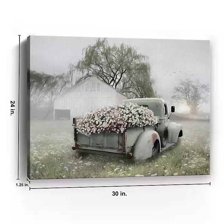 Canvas Art-Kirklands Home Sage Flower Truck Canvas Art Print, 30x24 in.