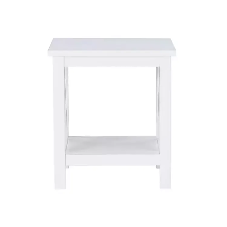 Accent & End Tables-Kirklands Home Antique White X Side Frame Accent Table