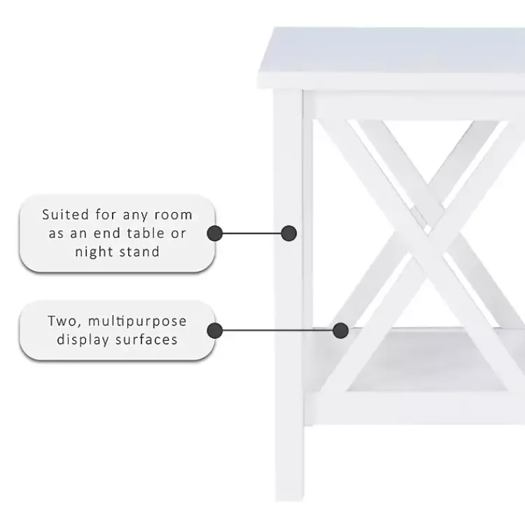 Accent & End Tables-Kirklands Home Antique White X Side Frame Accent Table