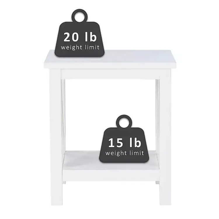 Accent & End Tables-Kirklands Home Antique White X Side Frame Accent Table