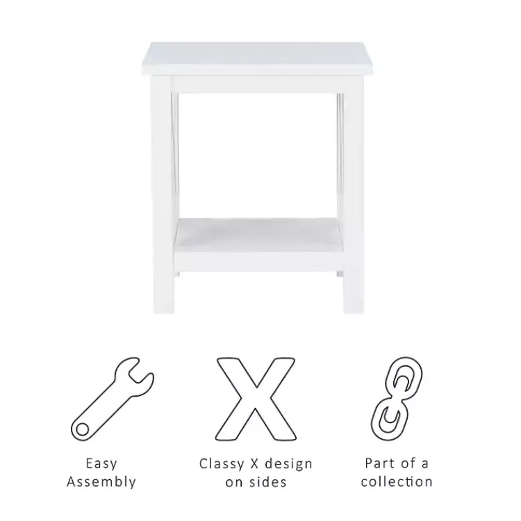 Accent & End Tables-Kirklands Home Antique White X Side Frame Accent Table