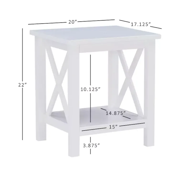 Accent & End Tables-Kirklands Home Antique White X Side Frame Accent Table