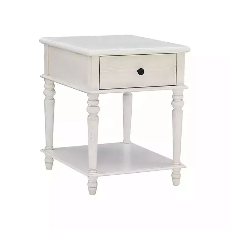 Accent & End Tables-Kirklands Home Rustic Turned Legs Accent Table White