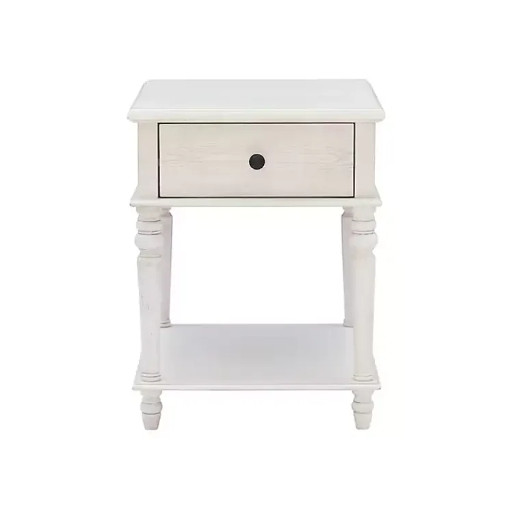 Accent & End Tables-Kirklands Home Rustic Turned Legs Accent Table White