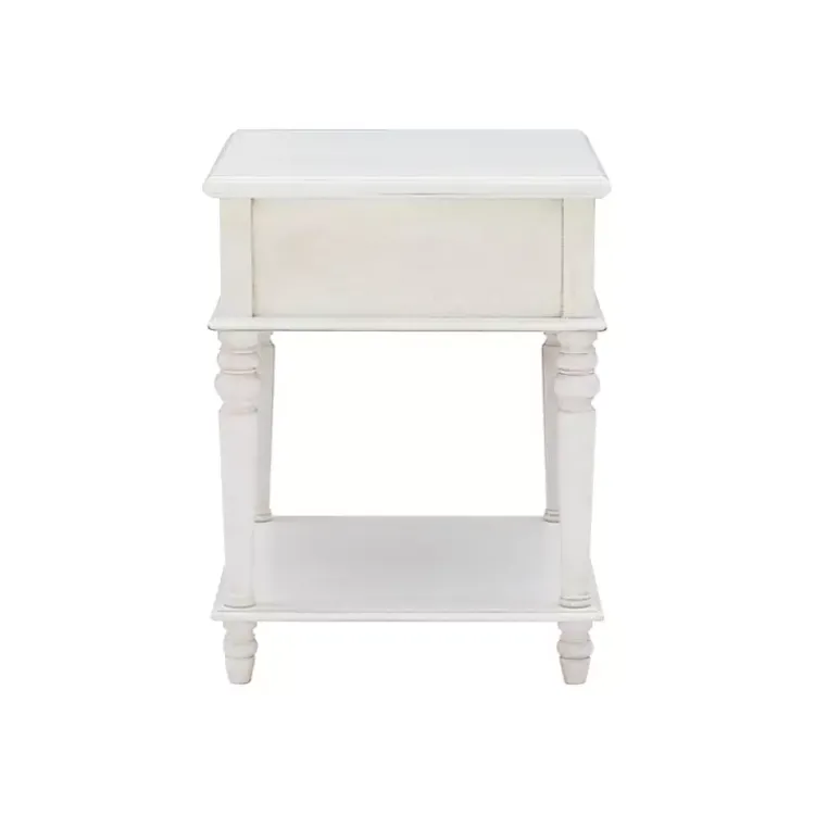 Accent & End Tables-Kirklands Home Rustic Turned Legs Accent Table White