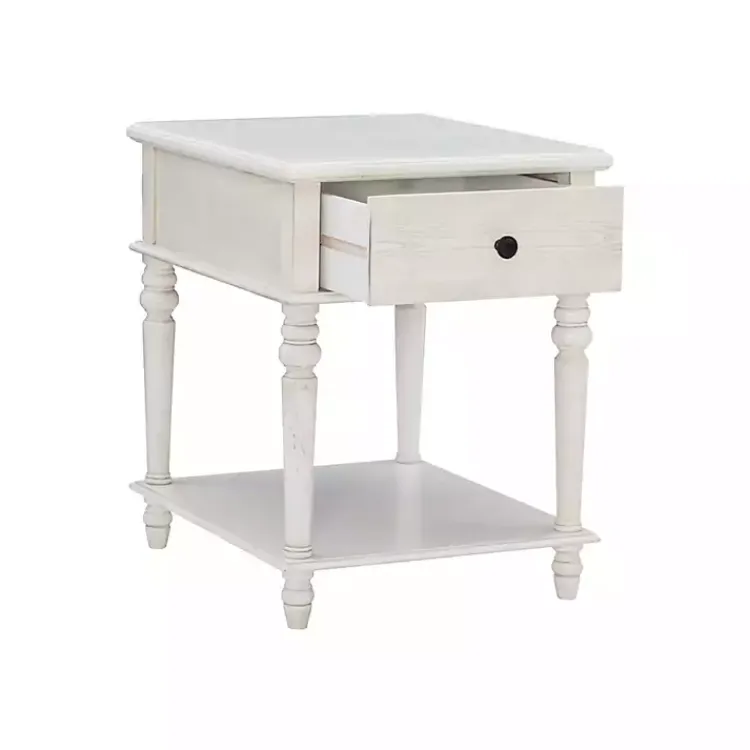 Accent & End Tables-Kirklands Home Rustic Turned Legs Accent Table White