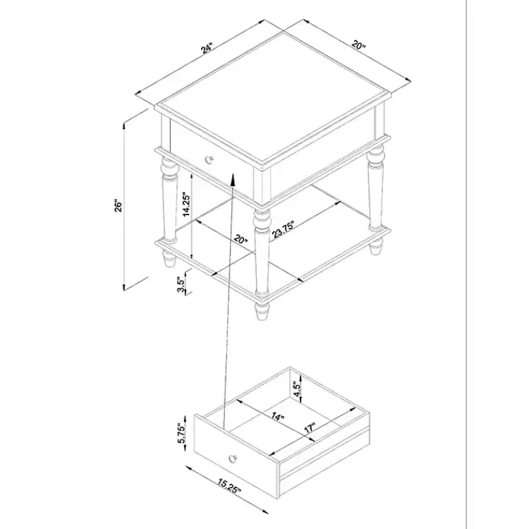 Accent & End Tables-Kirklands Home Rustic Turned Legs Accent Table White