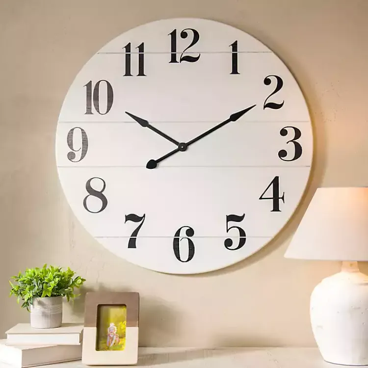 Clocks-Kirklands Home Jake and Black Wooden Wall Clock White