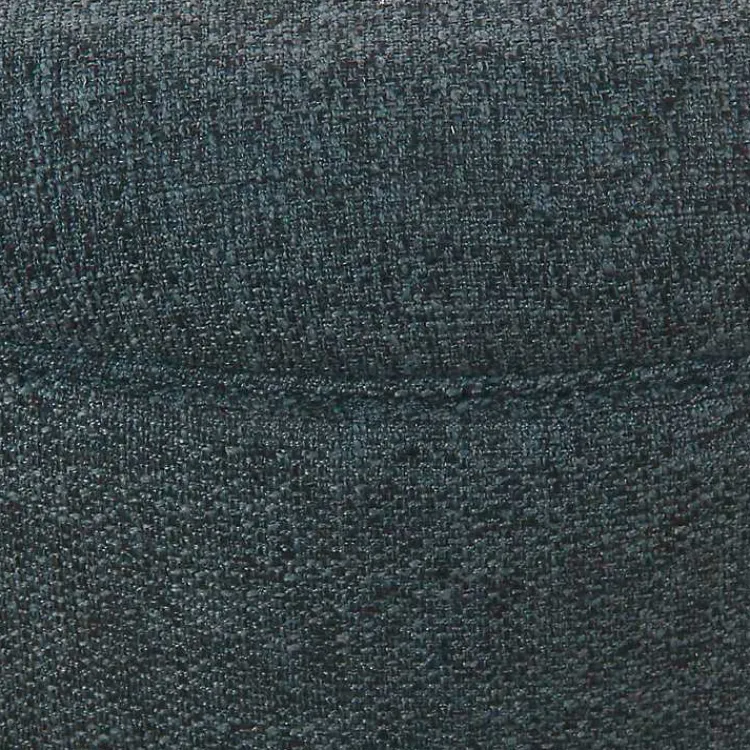 Benches & Ottomans-Kirklands Home Navy Upholstered Round Storage Ottoman Blue