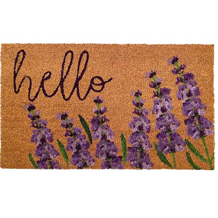 Doormats-Kirklands Home Lavender Hello Doormat