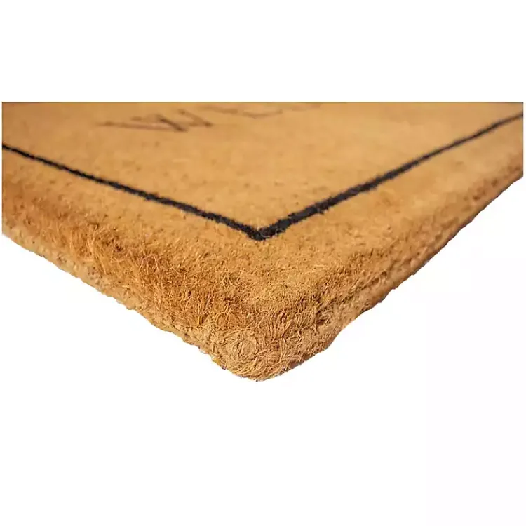 Doormats-Kirklands Home Natural and Black Welcome Doormat, 48x30 in.