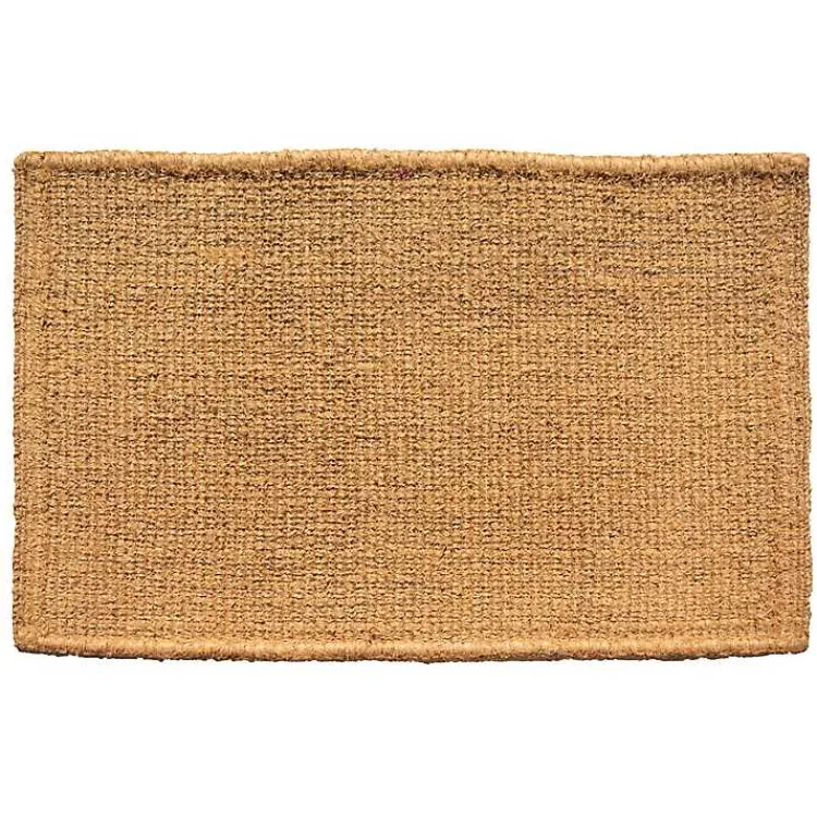 Doormats-Kirklands Home Natural and Black Welcome Doormat, 48x30 in.