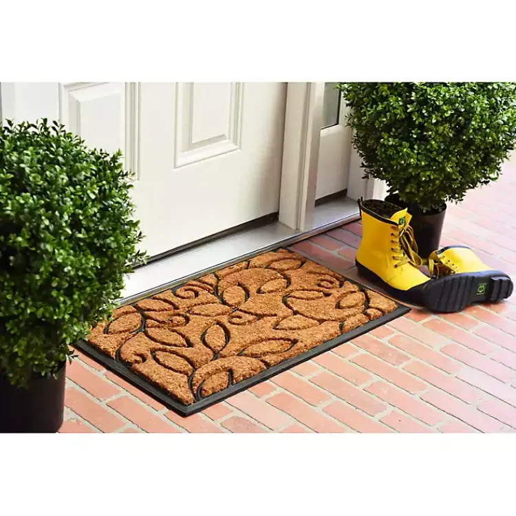 Doormats-Kirklands Home Vine Leaves Swirl Doormat, 36x24 in.