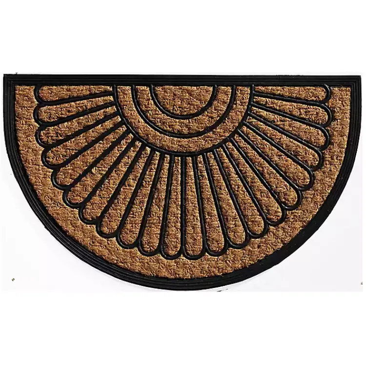 Doormats-Kirklands Home Sunburst Half Circle Coir Doormat