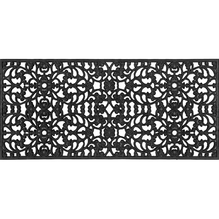 Doormats-Kirklands Home Sienna Rubber Doormat, 48x22 in. Black