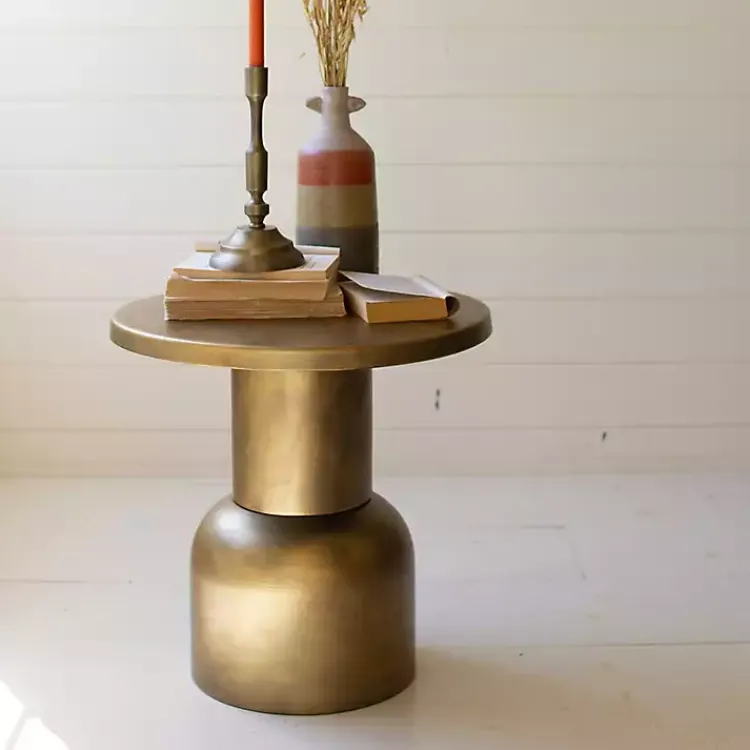 Accent & End Tables-Kirklands Home Antique Barrel Frame Accent Table Gold