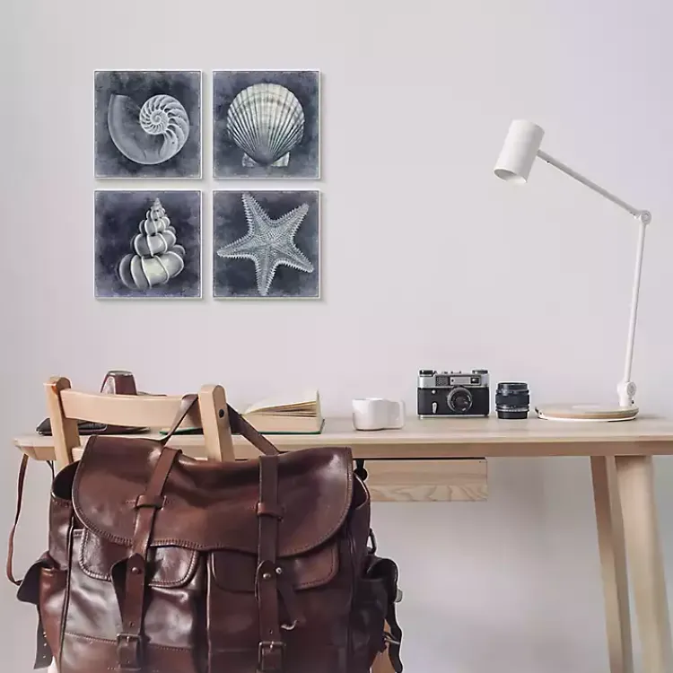 Framed Art-Kirklands Home Nautical Seashells 4-pc. Canvas Art Print Set