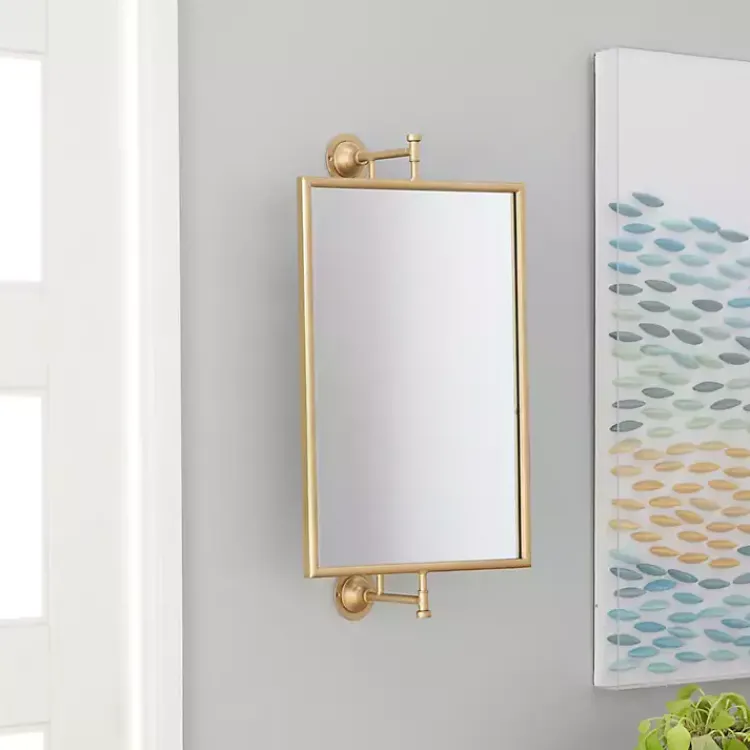 Decorative Mirrors-Kirklands Home Metallic Metal Frame Wall Mirror Gold