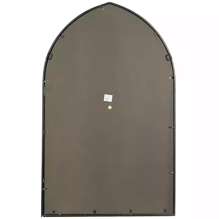 Decorative Mirrors-Kirklands Home Black Metal Arch Framed Mirror