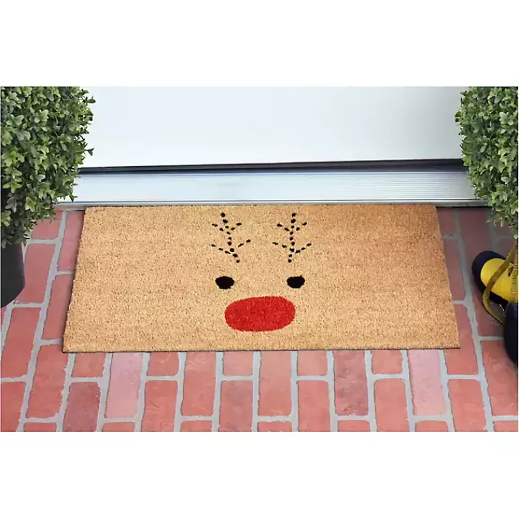 Doormats-Kirklands Home Natural Rudolph Coir and Vinyl Doormat, 29 in. Tan