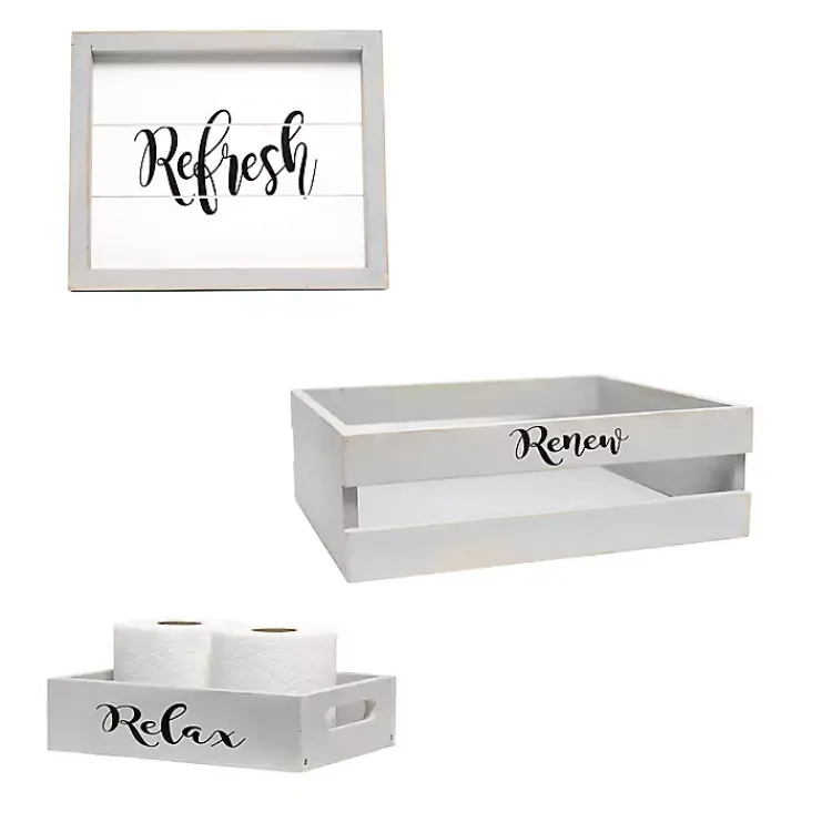 Bathroom Accessories-Kirklands Home wash 3-pc. Bathroom Accessories Set Gray