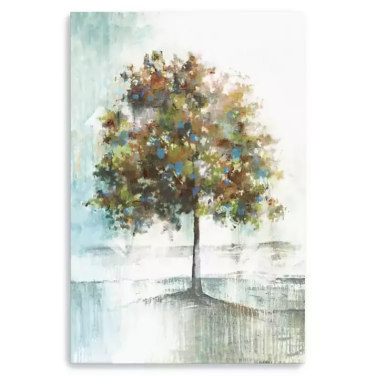 Canvas Art-Kirklands Home Blue and Green Solo Tree Giclee Canvas Art Print