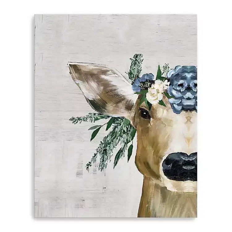Canvas Art-Kirklands Home Deer and Wildflowers Giclee Canvas Art Print