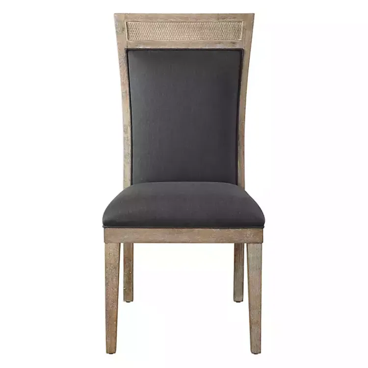 Dining Chairs-Kirklands Home Upholstered Cane Detailing Dining Chair Gray