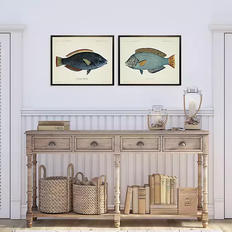 Wall Quotes & Signs-Kirklands Home Blue Fish Framed Art Prints, Set of 2