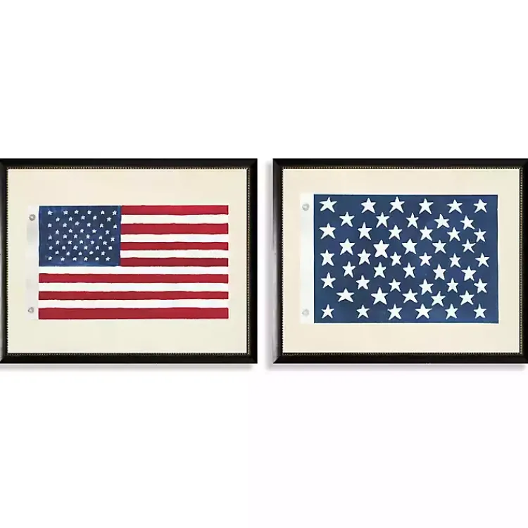 Framed Art-Kirklands Home Two Flags Framed Art Prints, Set of 2