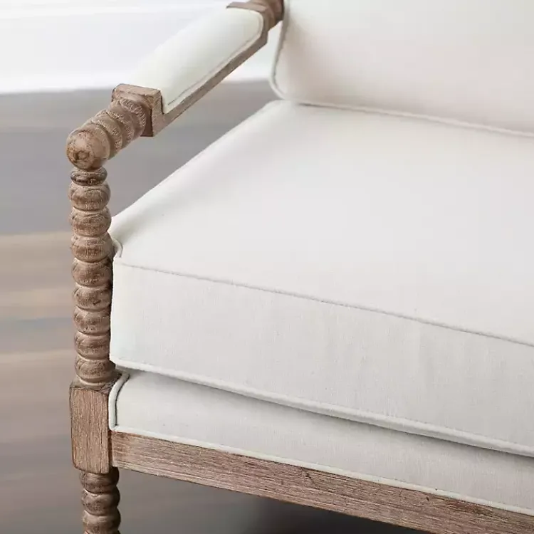 Accent Chairs-Kirklands Home Spencer Spindle Armchair Ivory