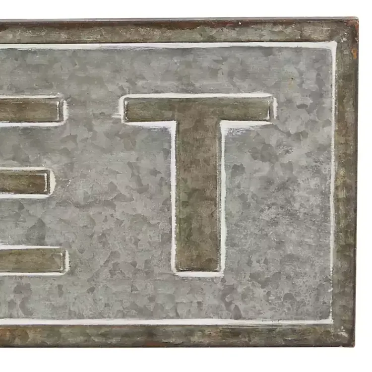 Wall Quotes & Signs-Kirklands Home Galvanized Iron Market Wall Sign Silver