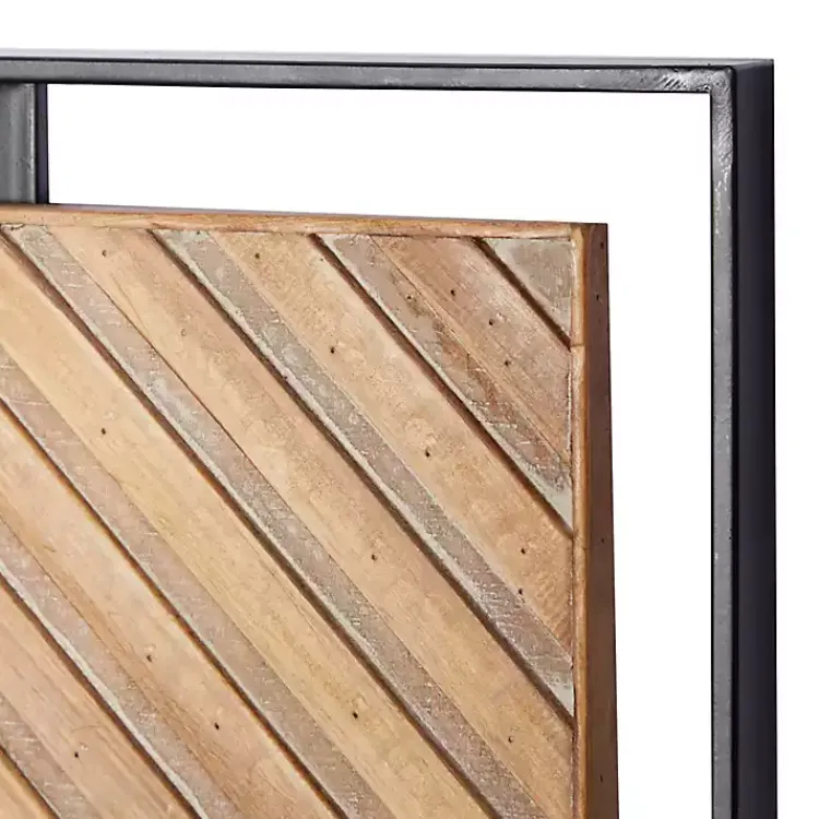 Wall Plaques-Kirklands Home Chevron Wood Wall Plaques, Set of 2 Brown