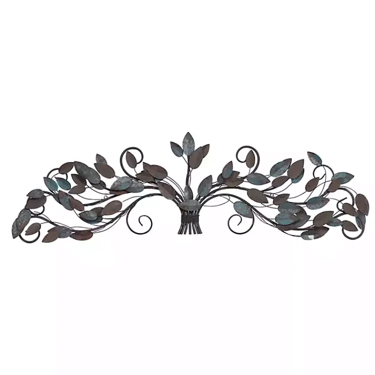 Wall Plaques-Kirklands Home Turquoise Bronze Distressed Iron Vine Wall Plaque Brown