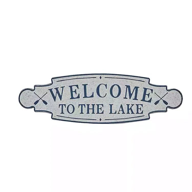 Wall Quotes & Signs-Kirklands Home Welcome To The Lake Metal Wall Plaque