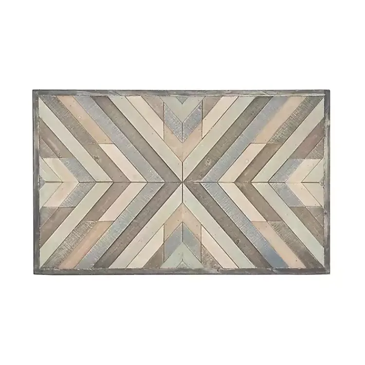 Wall Plaques-Kirklands Home Multicolor Criss Cross Chevron Wood Wall Plaque