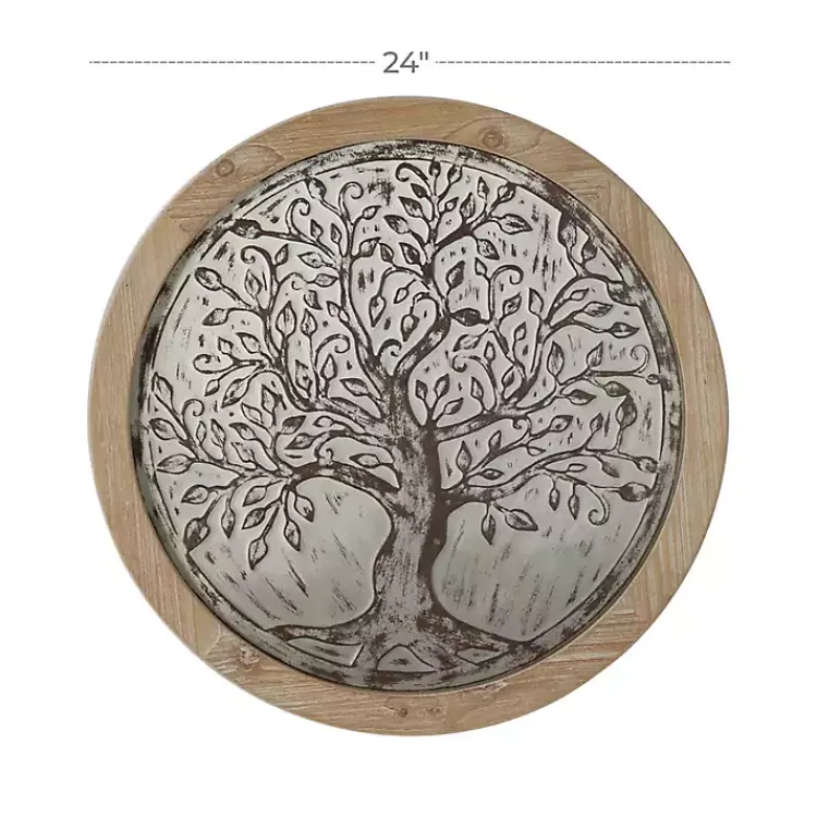 Wall Plaques-Kirklands Home Whitewashed Bronze Tree Framed Wall Plaque