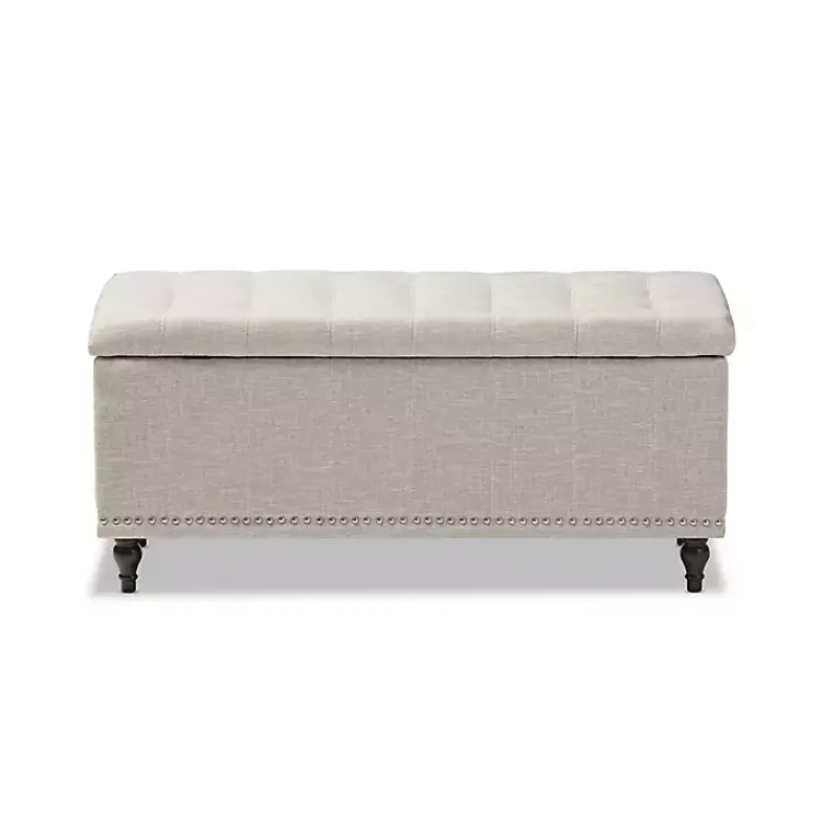 Benches & Ottomans-Kirklands Home Beige Tufted Upholstery Storage Ottoman Tan