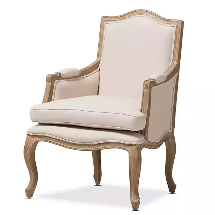 Accent Chairs-Kirklands Home Streaked Antique Accent Chair Ivory
