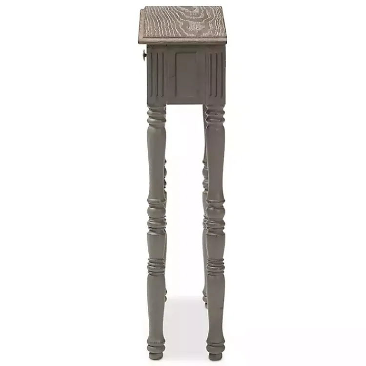 Console Tables-Kirklands Home Tan and Gray Ornate Ball Turned Console Table