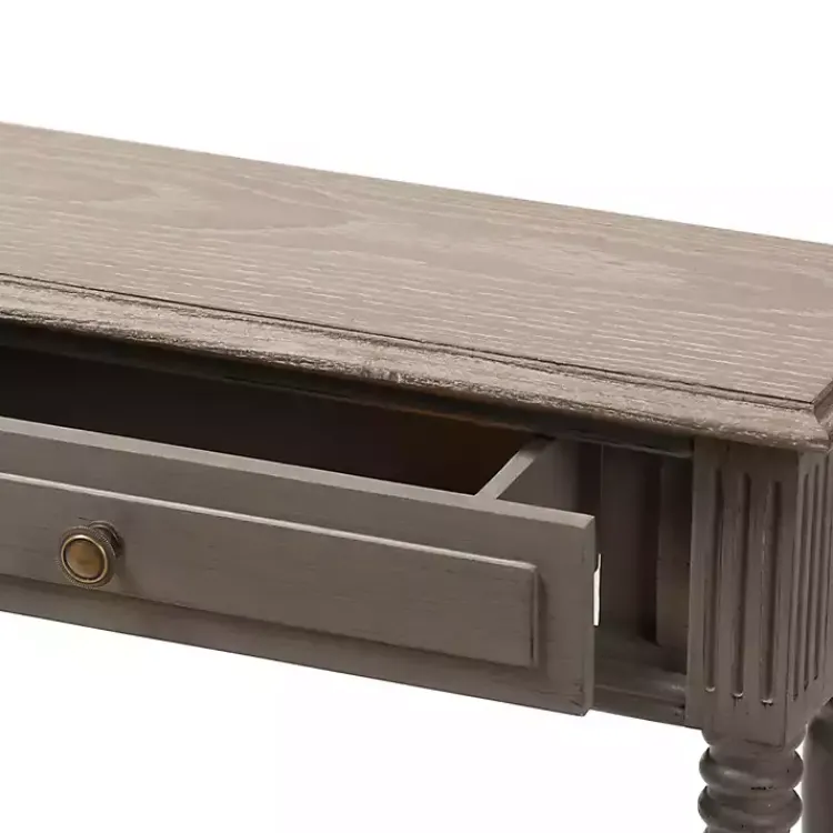 Console Tables-Kirklands Home Tan and Gray Ornate Ball Turned Console Table